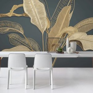 Big Autumn Leaves Modern Design Removable Wallpaper