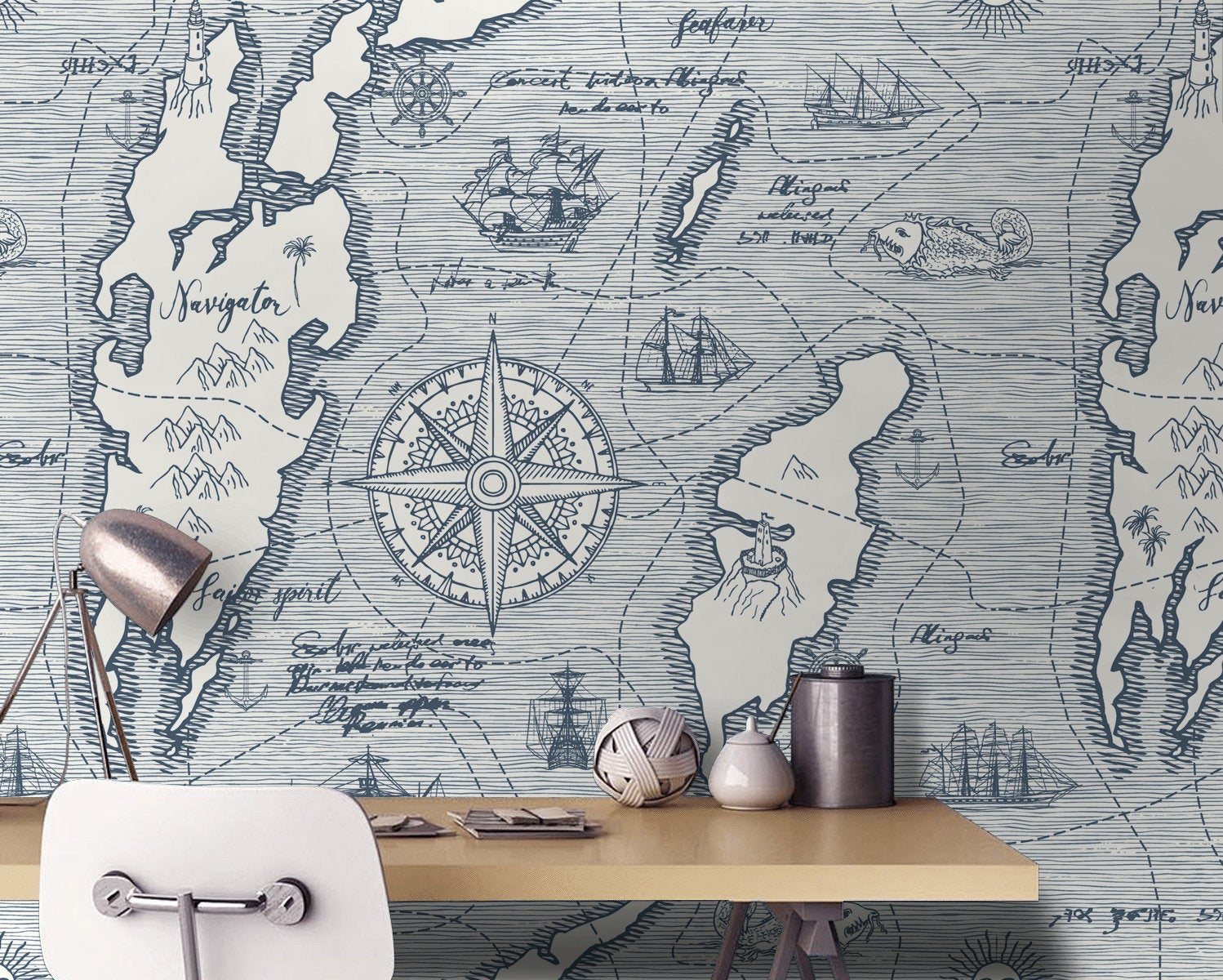 Explorer Travel Map Pattern Removable Wallpaper 1 Explorer Travel Map Pattern Removable Wallpaper