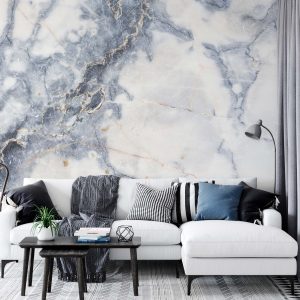 Gray Stone Light Marble Texture Removable Wallpaper