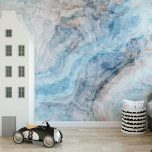 Blue Smokes Contemporary Fogs Wallpaper