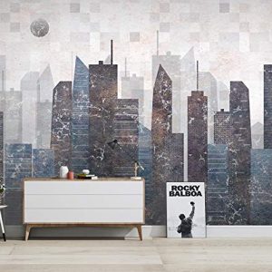 Retro Geometric Cityscape City Wallpaper