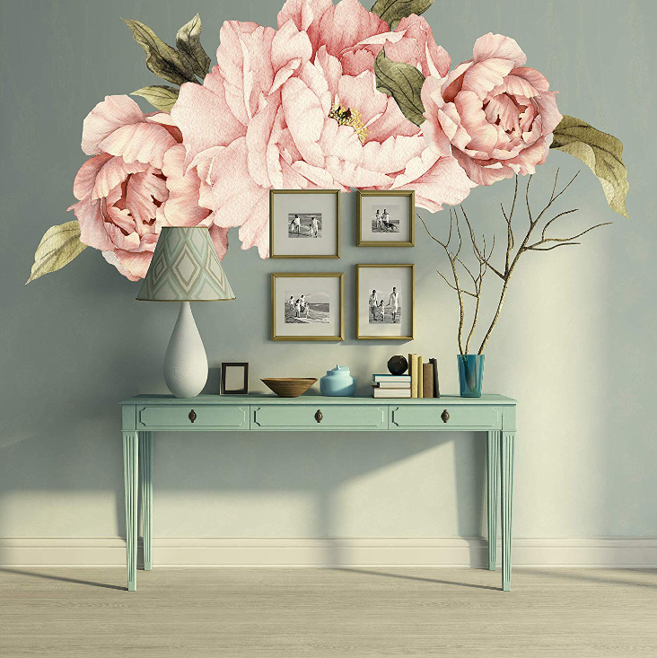 Pink Peonies Bouquet Flower Wall Decal 2 Pink Peonies Bouquet Flower Wall Decal