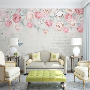 Victorian Grand Florals Pink Vine Flower Bohemian Removable Wallpaper