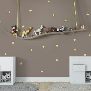 3D Animals Starry Landscape Nursery Wallpaper