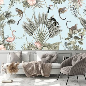 Animals Jungle Habitat Background Removable Wallpaper