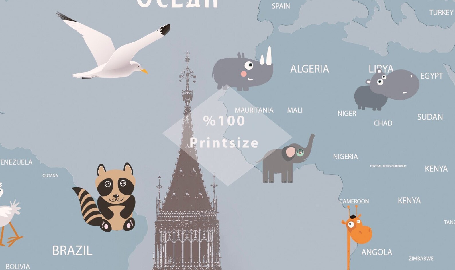 Architectural Structures Funny World Map Removable Wallpaper 5 Architectural Structures Funny World Map Removable Wallpaper