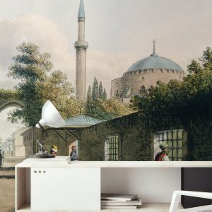 Art Vintage Landscape Medieval Cityscape Removable Wallpaper