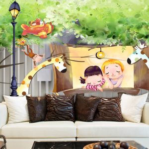 3D Cartoon Forest Cute Animals Kids Wallpaper