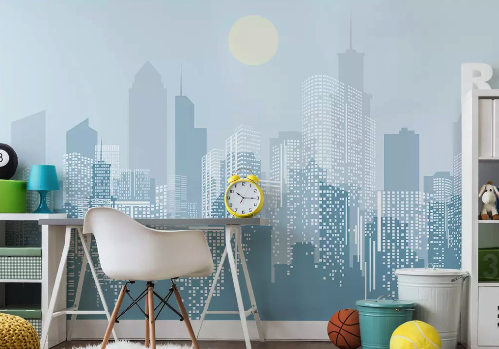 Monochrome City Landscape Removable Wallpaper 2 Monochrome City Landscape Removable Wallpaper