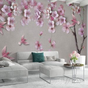 3D Cherry Blossom Oil Painting Flower Wallpaper