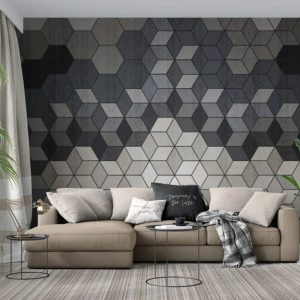 Dark and Light Color Cubes Geometric Shapes Decorative Removable Wallpaper