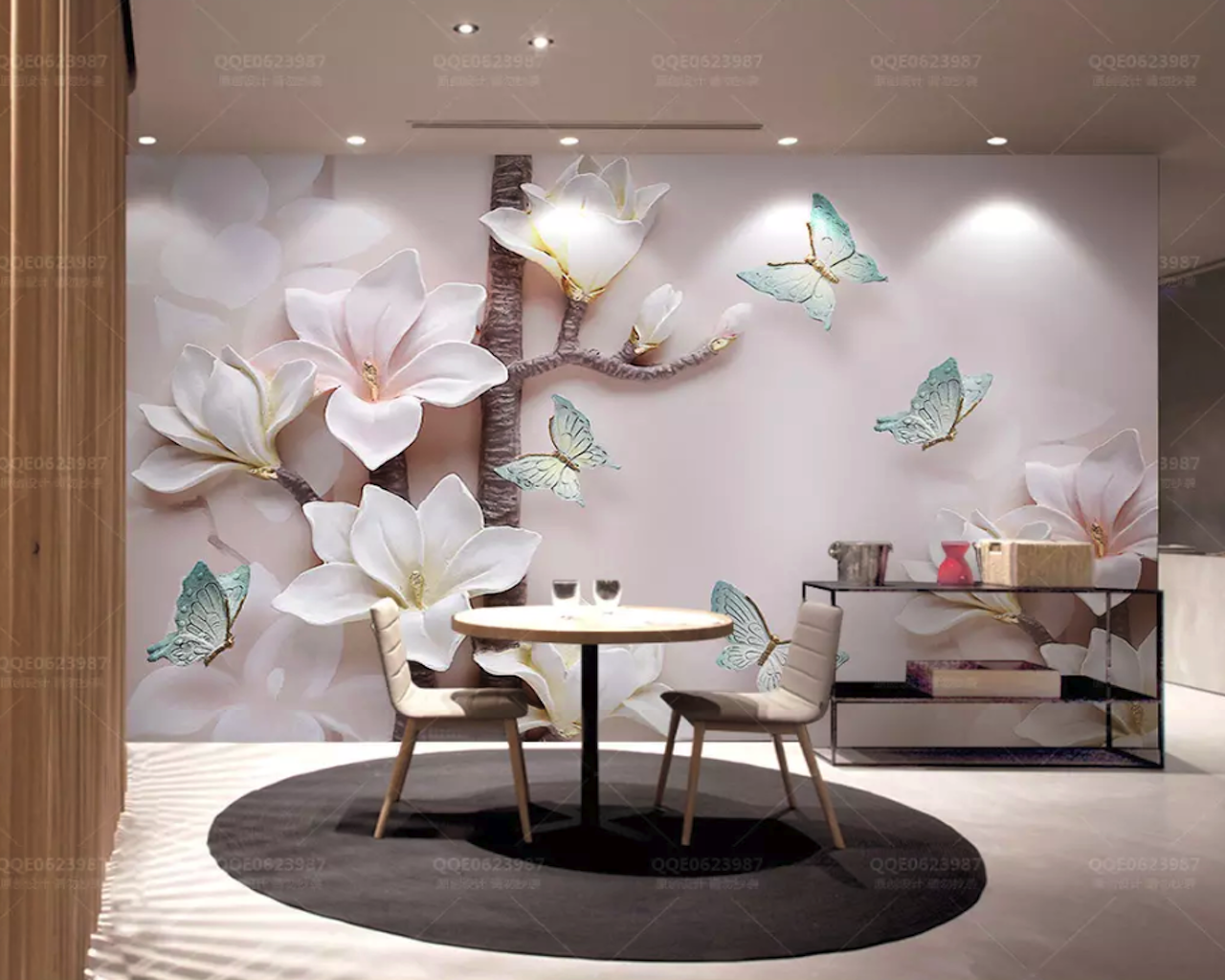 3D Blue Butterfly Minimalist Wallpaper 2 3D Blue Butterfly Minimalist Wallpaper