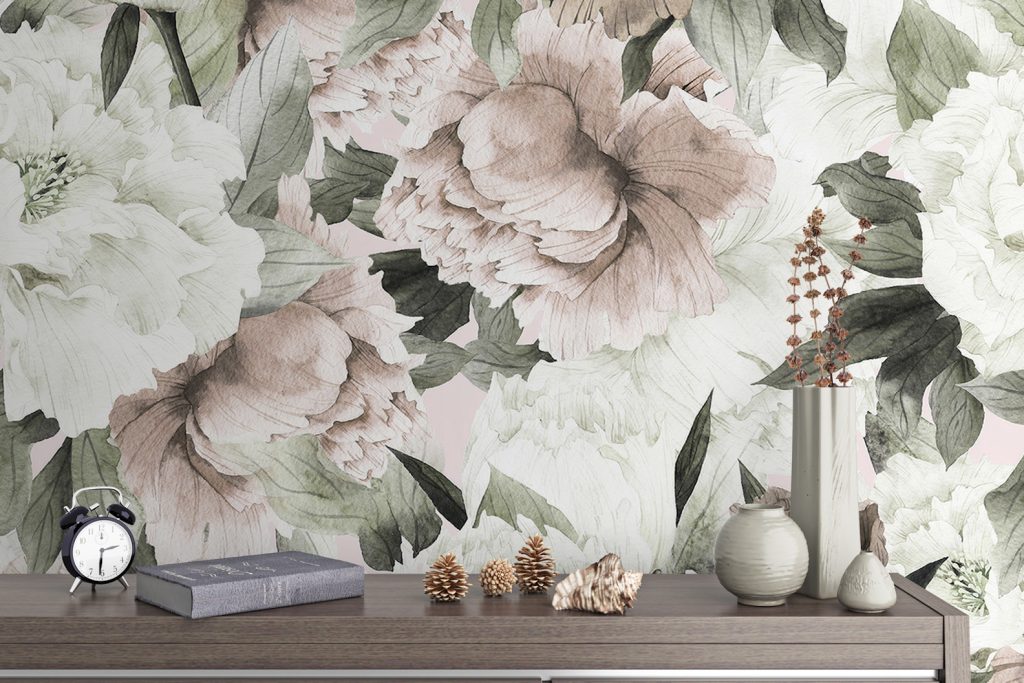 Dutch Floral Peony Blossom Classical Removable Wallpaper