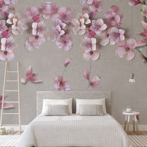 3D Cherry Blossom Oil Painting Flower Wallpaper