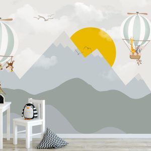 Sunrise Hot Air Balloon Mountain Wallpaper