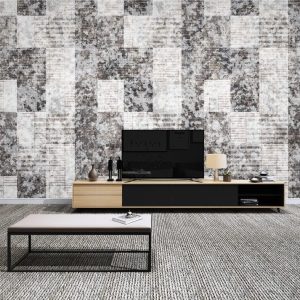 Geometric Square Gray Abstract Design Removable Wallpaper