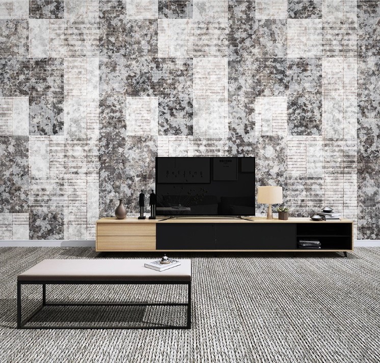 Geometric Square Gray Abstract Design Removable Wallpaper 4 Geometric Square Gray Abstract Design Removable Wallpaper