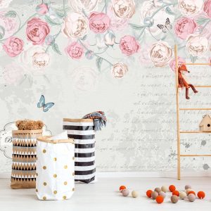 Victorian Grand Florals Pink Vine Flower Bohemian Removable Wallpaper