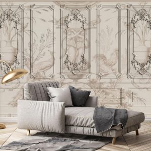 Architectural Building illustration Design Removable Wallpaper