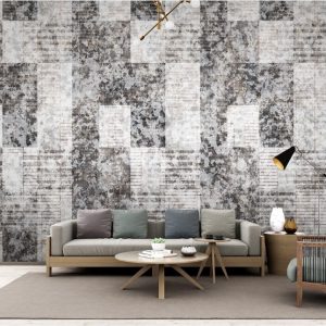 Geometric Square Gray Abstract Design Removable Wallpaper