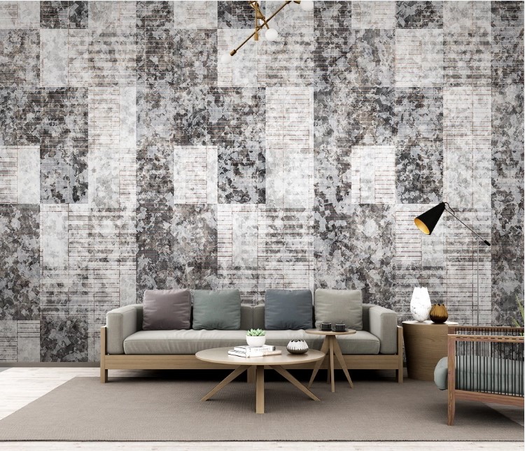 Geometric Square Gray Abstract Design Removable Wallpaper 6 Geometric Square Gray Abstract Design Removable Wallpaper
