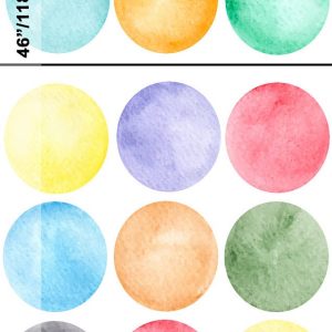 63 Pieces 3" Watercolor Little Circles Polka Dots Wall Sticker Set