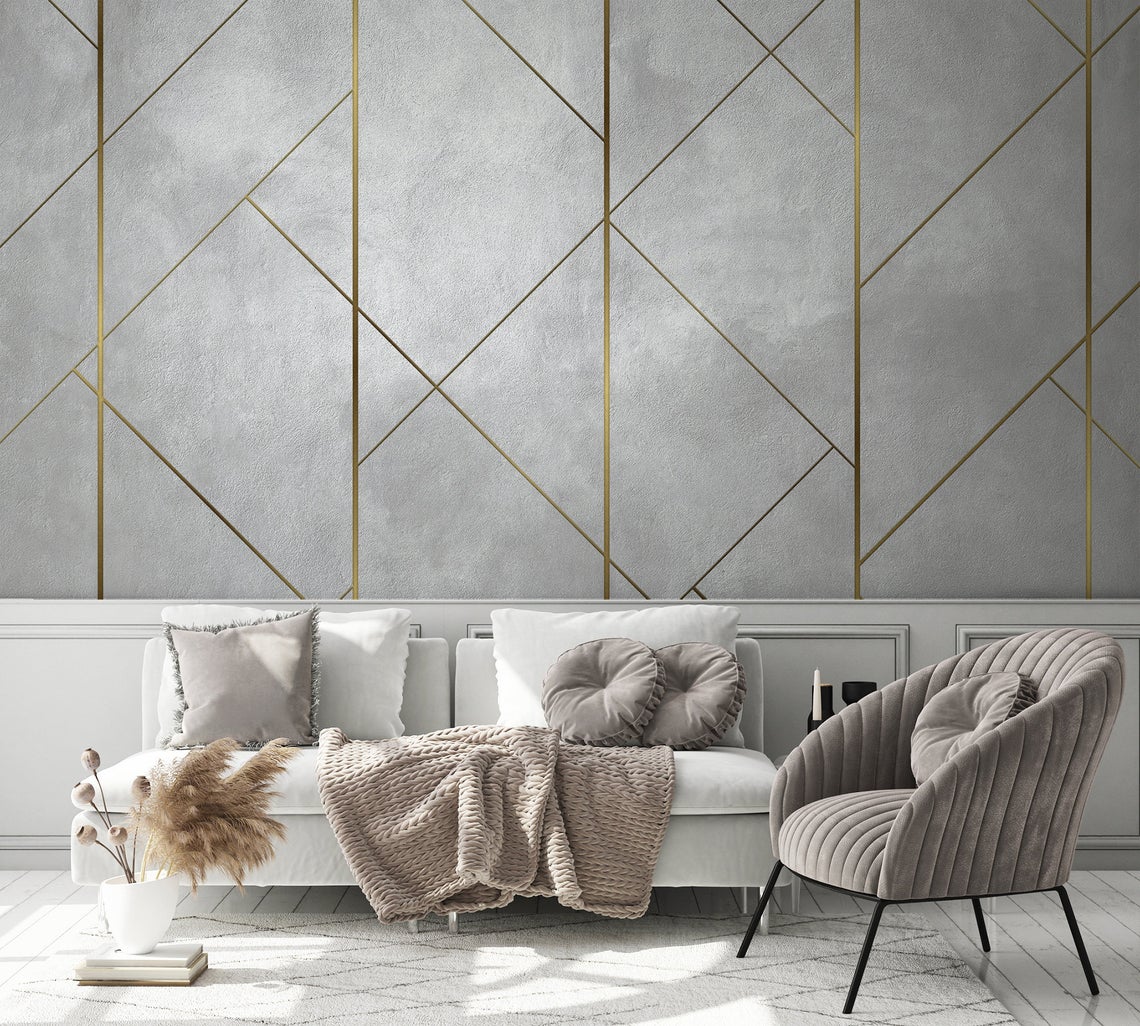 Luxury Modern Abstract Geometric Design Removable Wallpaper 2 Luxury Modern Abstract Geometric Design Removable Wallpaper