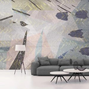 Vintage Leaves Geometric Abstract Removable Wallpaper