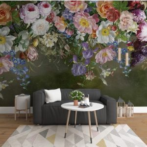 Colorful Garden Flowers Removable Wallpaper