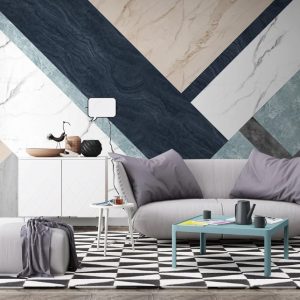 Marble Texture Geometric Design Luxury Scandinavian Design Removable Wallpaper