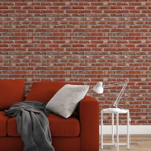 Red Brick Wall Background Construction Removable Wallpaper