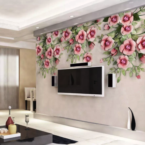 Pink Flowers Vine Blossom Classical Floral Removable Wallpaper