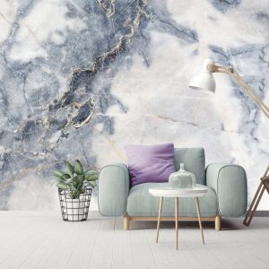 Gray Stone Light Marble Texture Removable Wallpaper