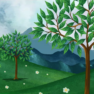 Kids Cartoon Forest Green Jungle Removable Wallpaper