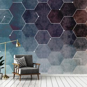 Minimalistic Scandinavian Design Dark Hexagon Geometric Removable Wallpaper