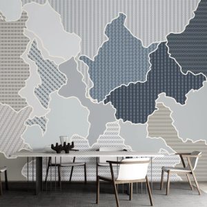 Colorful Continental Shaped Abstract Patterns Background Removable Wallpaper