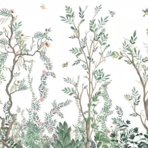 Floral Cute Birds Spring Flower Removable Wallpaper