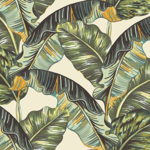 Vintage Banana Leaves Nostalgic Removable Wallpaper