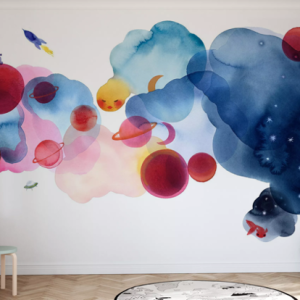 Colorful Brushes Watercolor Paint Removable Wallpaper