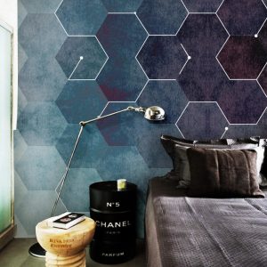 Minimalistic Scandinavian Design Dark Hexagon Geometric Removable Wallpaper