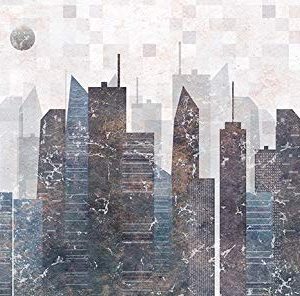 Retro Geometric Cityscape City Wallpaper
