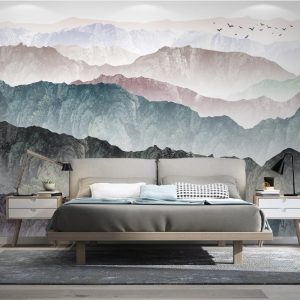 Landspace Mountains Artistic Design Removable Wallpaper