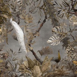 Exotic White Peacock Wallpaper Mural