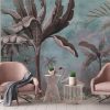 Swan and Palm Scenic Wallpaper Mural