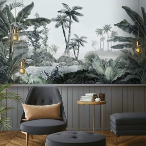 Tropical Lemur Paradise Wallpaper Mural