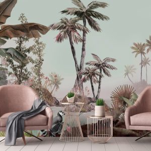 Tropical Lemur Paradise Wallpaper Mural