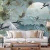 Serene Cranes and Blossoms Wallpaper Mural