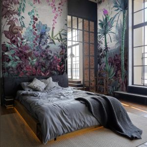 Enchanted Jungle Wallpaper Mural Tropical Birds and Foliage