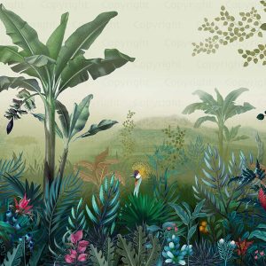 Exotic Jungle Scene Tropical FoliageWallpaper Mural