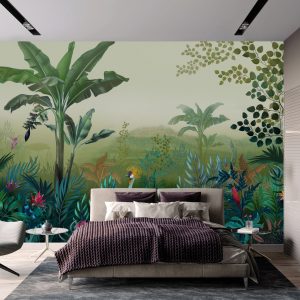 Exotic Jungle Scene Tropical FoliageWallpaper Mural